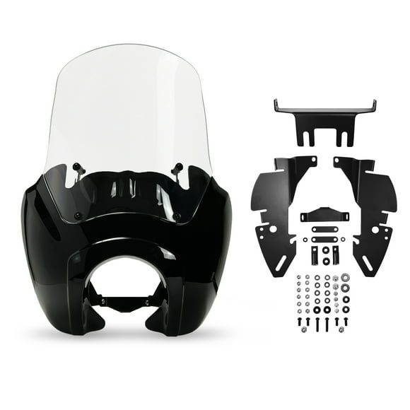 Krator Pare-Brise de Moto, Déflecteur de Vent, Accessoires de Moto, Pare-Brise Clair, Compatible avec Harley Davidson Dyna, Super Glide T-Sport FXDXT, FXR & Softail FXBB/S, FLSB, FXLR/S