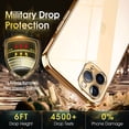 thumbnail image 5 of Crystal Clear Case for iPhone 11 Pro Max, [Not Yellowing] [Camera Protection] [Military Grade Drop Tested] Transparent Shockproof Protective Phone Case Silicone Slim Cover, 6.5", Luxury Gold, 5 of 9