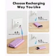 thumbnail image 4 of Portable Charger with Built in Cables, Portable Charger with Cords Wires Slim 10000mAh Travel Essentials Battery Pack 6 Outputs 3A High Speed Power Bank for iPhone Samsung Pixel LG Moto iPad, 4 of 19
