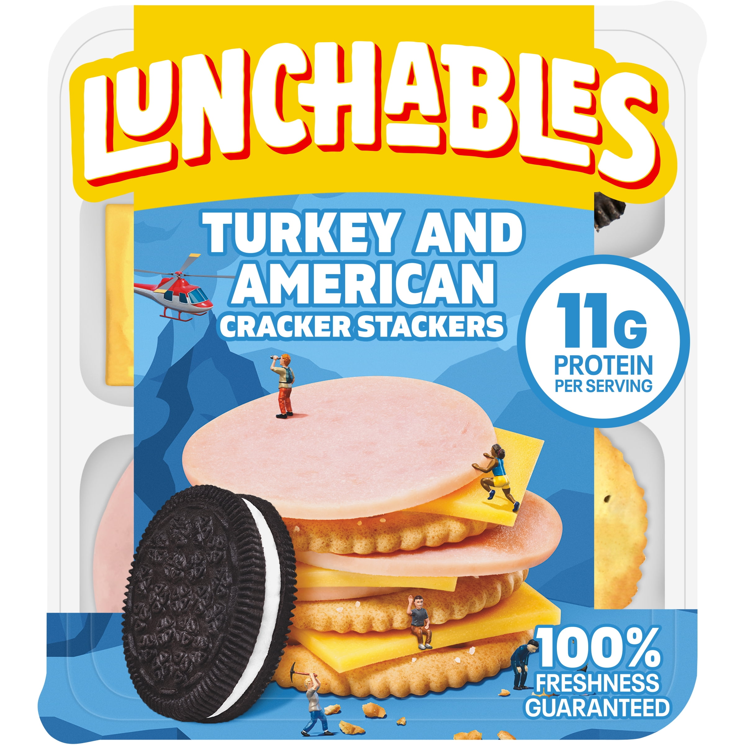 Lunchables Turkey & American Cheese Cracker Stackers Kids Lunch Snack, 3.2 oz Tray