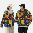 thumbnail image 4 of Kdxio Dinosaurs in Space Print Women Men Sun Protection UPF 50+ Jackets Zip Up Long Sleeve Hoodie Hiking Lightweight with Pockets, 4 of 7