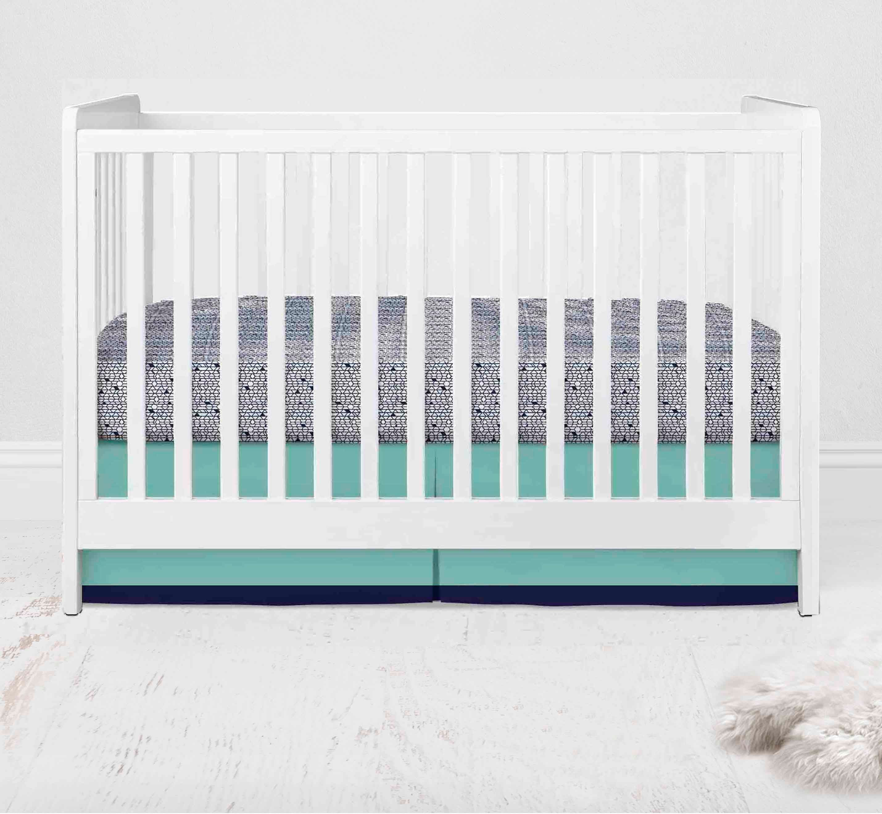 Bacati - Tribal Noah 3-Piece Crib Bedding Set - Mint/Navy Boys