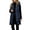 Dark Blue, variant on Lightweight Long Quilted Winter Vest for Women Warm Hooded Sleeveless Puffer Jacket Windproof Outerwear Waistcoat Coat with Pockets Orange