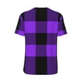 thumbnail image 3 of Rocae Purple Buffalo Plaid for Breathable Men's Baseball T-Shirt Fashionable Casual Baseball Jersey, Moisture-wicking Sportswear X-Large, 3 of 9