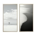 thumbnail image 2 of Designart "Black And White Simplicity Beach Photo VII" Coastal Beach Framed Wall Art Set Of 2 - Grey Beach Framed Canvas Set For Living Room Decor, 2 of 7