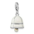 thumbnail image 2 of Auriga Fine Jewelry 925 Sterling Silver 3-D Moveable FWC Pearl White Enameled Bell Charm for Women Pendant for Women, 2 of 6