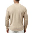 thumbnail image 5 of MiYuan Mens Quarter Zip Shirts Casual Winter Fall Knit Textured Long Sleeve Shirt Beach Vacation Stretchy Golf Shirts, 5 of 7