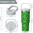 thumbnail image 4 of 30oz Handheld Travel Tumbler with Handle – Double Wall Stainless Steel Insulated Cup, Flip Straw Lid, Leak-Proof & BPA-Free for Hot and Cold Drinks – Durable Coffee & Juice Mug Pink, 4 of 7