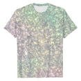thumbnail image 3 of Wuxian Women Sequins Tshirt Glitter Sparkle Loose Fit Short Sleeve Round Neck Stylish Casual Carnival Party Night Clubwear T Shirt Top Streetwear,Silver,XL, 3 of 5
