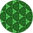 thumbnail image 1 of Ahgly Company Machine Washable Indoor Round Transitional Deep Emerald Green Area Rugs, 5' Round, 1 of 7