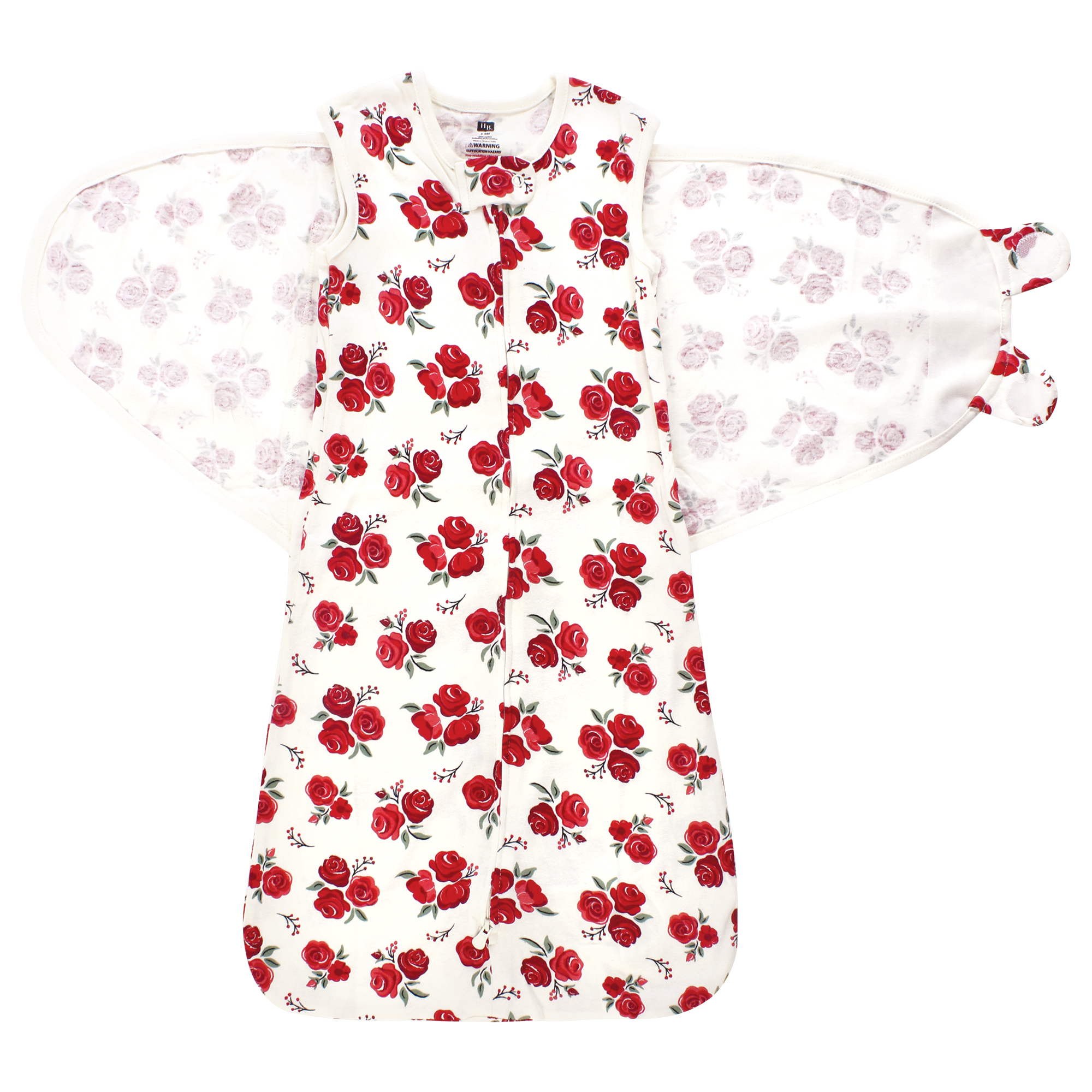 Hudson Baby Infant Girls Convertible Swaddle Sleep Sack, Red Rose, 3-9 Months