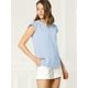 thumbnail image 4 of Camiseta Manga Tulipán Cuello En V Básico Para Mujer Gris azul XL, 4 of 6