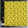 thumbnail image 4 of Ambesonne Yellow Bird Shower Curtain, Avian and Petals, 69"Wx75"L, Yellow Indigo, 4 of 5