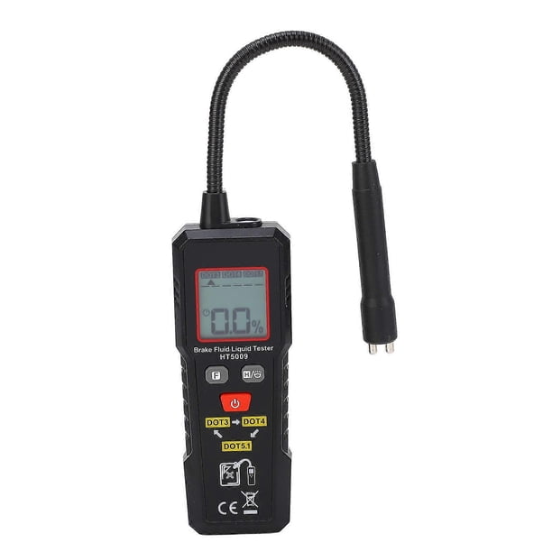 Brake Fluid Tester with Gooseneck Probe, Brake Fluid Water Content Detector for Car and Motorcycle, for DOT3, DOT4, DOT5.1