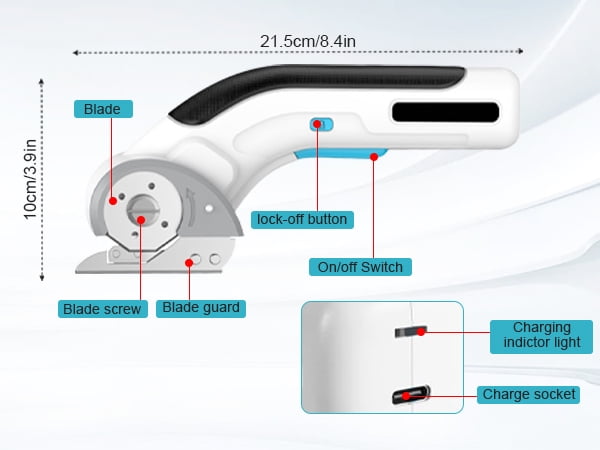 4V Cordless Electric Scissors with Replaceable Blade - Versatile Cutting for Cardboard/Plastic/Leather, Rechargeable via Type - C, Safe & Comfortable Grip