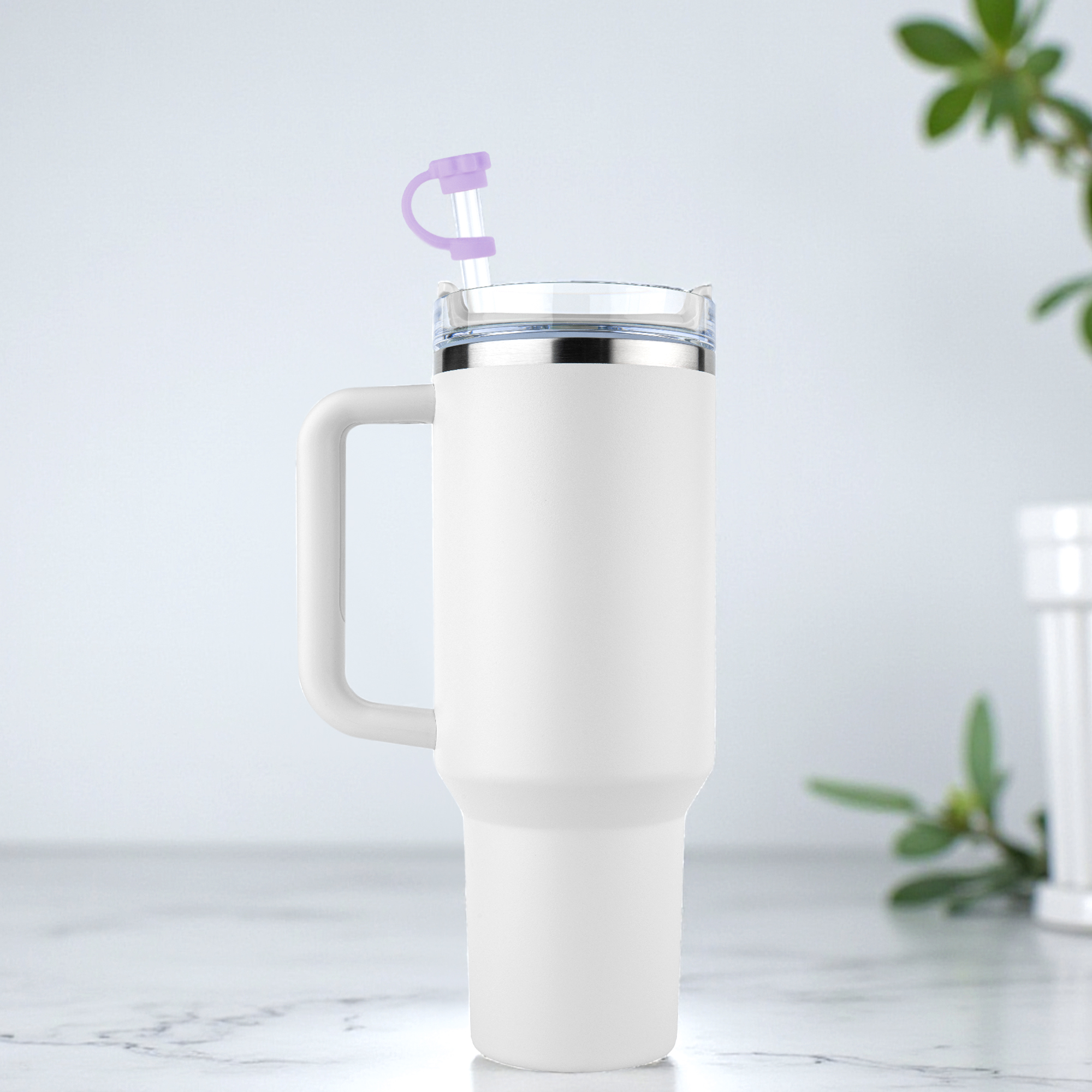 Unique Bargains Durable Dust-Proof 40oz Straw Cover Set of 4 Light Purple