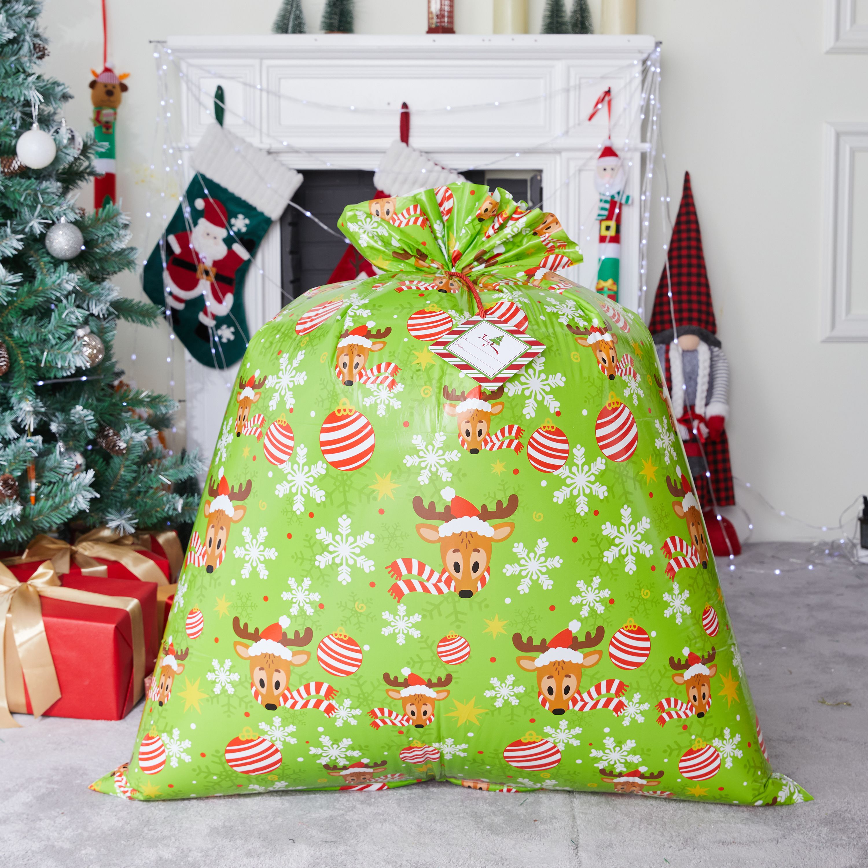 Joyfy 3-Piece Jumbo Christmas Gift Bags, 44 x 36 Inches photo 5