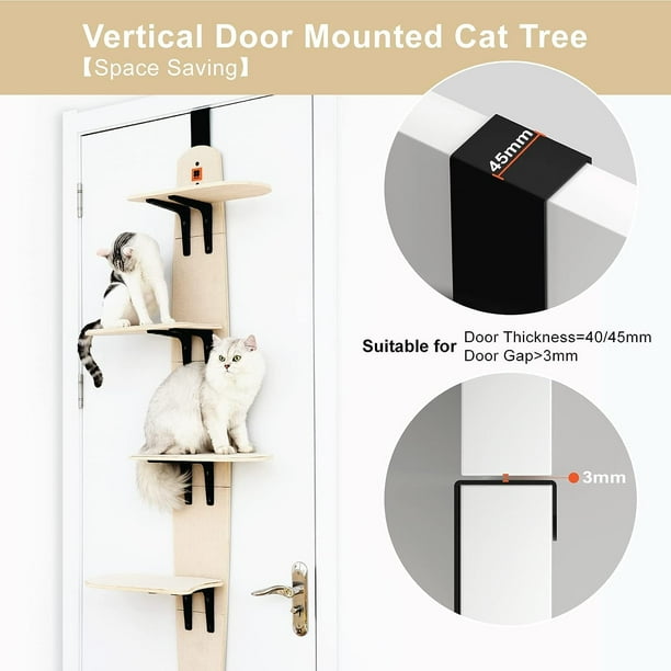 Mewoofun Cat Climber Shelves Door Mounted Cat Tree 4 Level Door Hanging Cat Tower Without Drilling 22.3 h