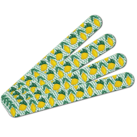 Lots of Lemons Pattern Double-Sided Nail File Emery Board Set 4 Pack