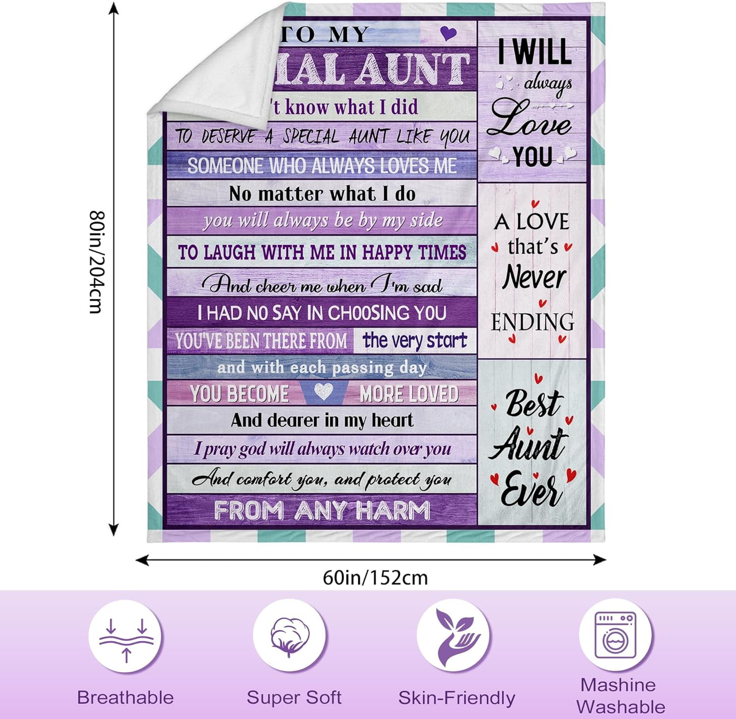 Aunt Gifts, Gifts for Aunt, Best Aunt Ever Gifts, Aunt Christmas Birthday Gifts Ideas, Great Aunt Gifts from Niece Nephew, Auntie Gifts, Aunt Gifts for Christmas, to My Special Aunt Blanket 60"x80"