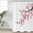thumbnail image 4 of Shower Curtain Country Watercolor Pink Flower Waterproof Shower Curtain Set with Hooks for Bathroom Showers,Stalls and Bathtubs,54x78InSummer Wild Flower, 4 of 9