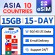 thumbnail image 1 of eSIM JETSIM 15 GB Asia Datos de viaje 15 días prepago, 1 of 6