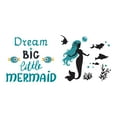 thumbnail image 2 of Dream Big Little Mermaid Crown Fish Urchins Seahorse Statfish Princess Fish Starfish Queen Sweet Dreams Bedtime Unicorn Lovely Dear Dream Decorating Wall Decal Sticker - Size: 40 In X 16 In, 2 of 5