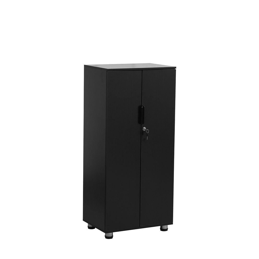 MMT Storage Cabinet Locking 2 Door Wooden Cupboard for Office Pantry Utility Kitchen Garage 19.7" W