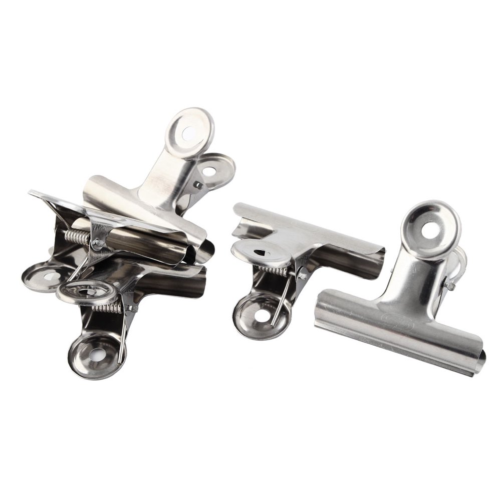 Stationery Office School File 7.5cm Width Binder Clips Clamps 5 Pcs