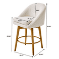 thumbnail image 5 of Better Homes & Gardens Mira Counter Stool 2 Pack, Cream and Light Honey, 5 of 6