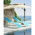 thumbnail image 2 of Patio Chaise Lounge Set of 2, Aluminum Outdoor Lounge Chairs Adjustable Backrest - All-Weather Poolside, Beach, Sunbathing Recliner Chairs for Tanning, Backyard, Balcony, Tan Fabric with Armrests, 2 of 7