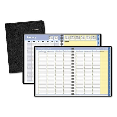 A-glance Quicknotes Weekly - QUICKNOTES WEEKLY/MONTHLY APPOINTMENT BOOK, 10 7/8 X 8 1/4, BLACK, 2019
