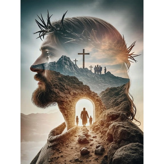 Jesus Diamond Art Kits for Adults, Full Drill 5D Diamond Painting Kits, Diamonds Dot Art Painting Craft Kits for Home Wall Decor 12 x 16inch