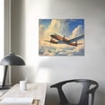 thumbnail image 3 of Nawypu Cartoon Airplane Canvas Wall Art Passenger Airplane in Flight Print Poster Wall Artwork for Dining Room Modern Wall Painting for Kitchen Home Dormitory Office Decor Stretched and Framed, 3 of 4