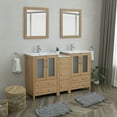 thumbnail image 3 of Vanity Art 60" Double Sink Freestanding Bathroom Vanity Set with Ceramic Top and Mirror, 3 of 8