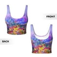 thumbnail image 6 of Uemuo Colorful Purple Cosmos Flower Pattern Women's Sports Bra - High Impact Support, Breathable, and Comfortable Athletic Bra for Running, Yoga, and Workouts, 6 of 9