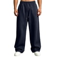 thumbnail image 2 of Dwellite Men’s Baggy Sweatpants with Elastic Drawstring Waist, Breathable Wide-Leg Casual Loose Joggers Deep Pocket 2026 Navy 3XL, 2 of 8