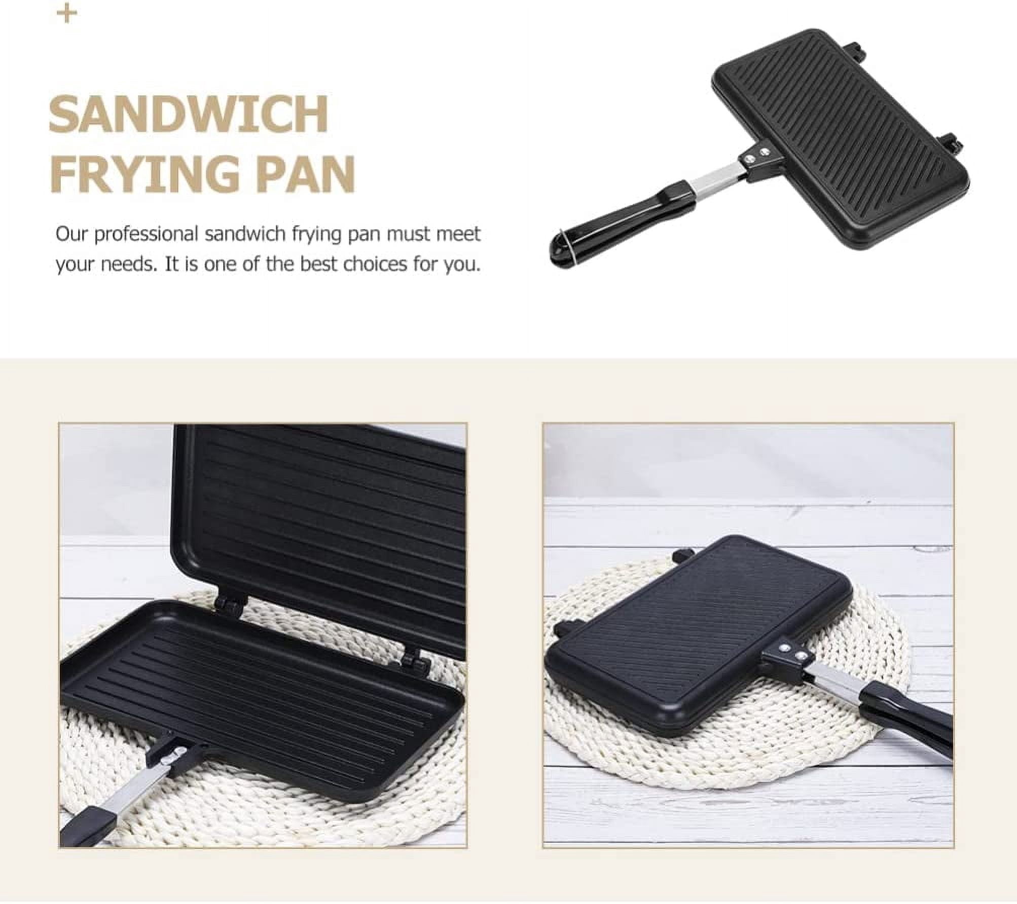 CATPAN Aluminum Non-Stick Sandwich Baking Pan - Double Sided Frying Pan & Snack Griddle for Breakfast Kitchen