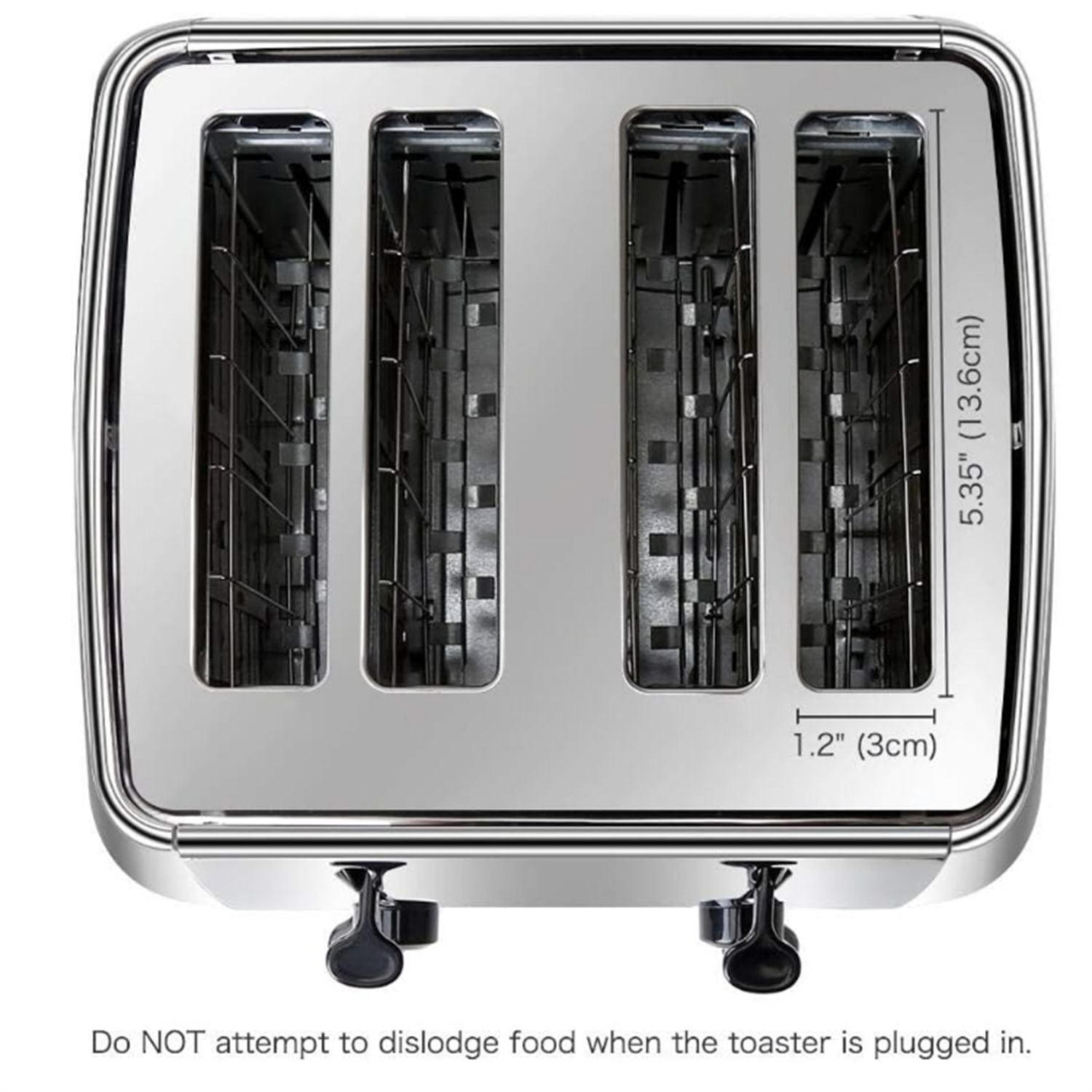 4 Slice Stainless Steel Bagel Toaster Extra Wide Slots with 6 Browning Setting, Bagel/Reheat/Defrost/Cancel Function for Toasting Bread, Bagels and Waffles, 1500W, Silver