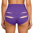 thumbnail image 6 of LVHAOGJOB Womens Shorts Elastic Waist Purple Comfy Shorts Pants for Women Solid Color, 6 of 6