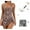 Brown bottom flowers, variant on One Piece Swimdress Swimsuits for Women Tummy Control Swim Dresses Skirt Bathing Suit