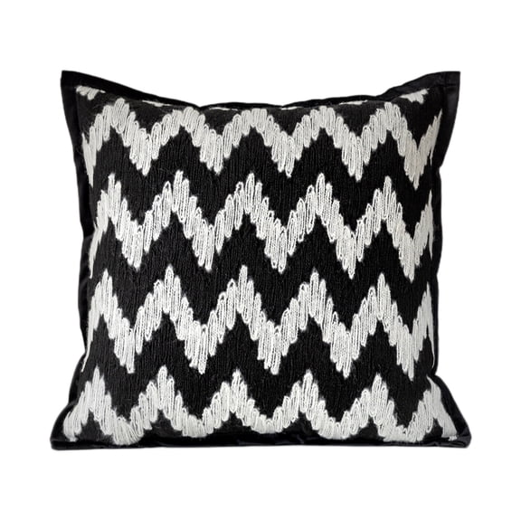 PureCasa Polyester Throw Pillow for Bed Sofa Couch, Household Waist Cushion Decorative Pillow with Insert for Indoor Outdoor Living Room Bedroom, Modern Simple Style Home Decor, 18"x18", 1PC, Black