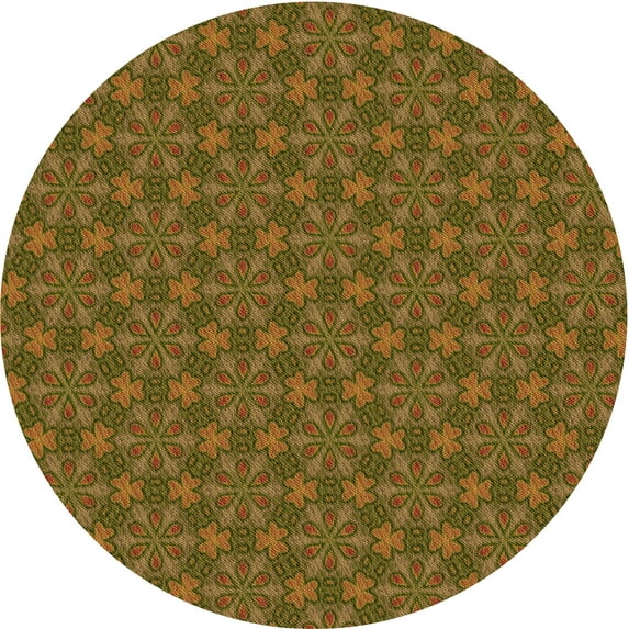 Ahgly Company Machine Washable Indoor Round Transitional Dark Bronze Brown Area Rugs, 8' Round