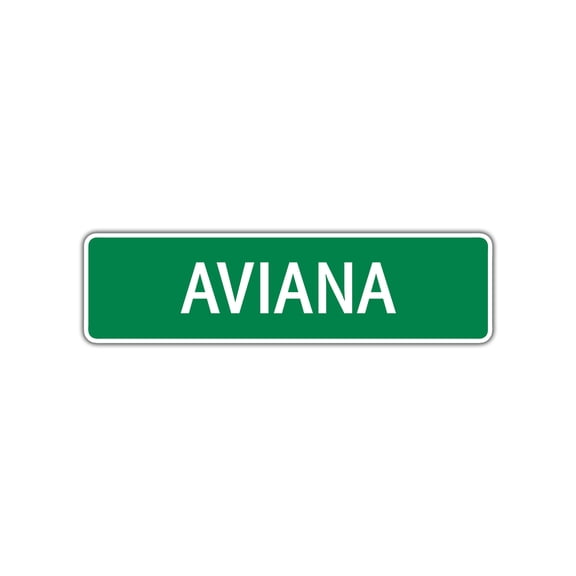 Aviana Girls Children Name Letter Printed Plaque Decoration Label Indoor Outdoor Wall Novelty Aluminum Sign 4"x13.5"