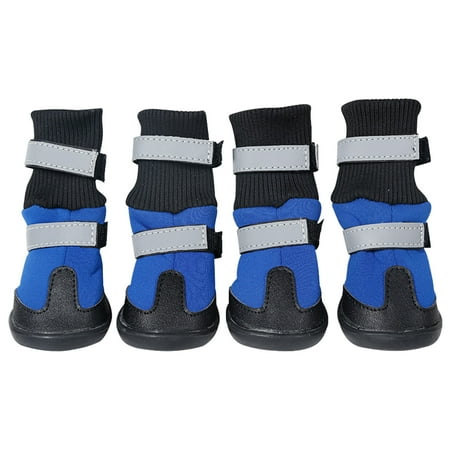 

BESTONZON 4 Pcs Anti-skid Pet Shoes Outdoor Dog Warm Snow Boots Waterproof Pet Shoes