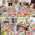 thumbnail image 5 of 5'x7' Area Rugs for Living Room Bedroom, Easter Colorful Eggs Washable Rug Carpet Runner Indoor Outdoor, Spring Floral Polka Dot Blue Striped Non Slip Floor Mats Area Rug for Kitchen, Nursery, 5 of 8