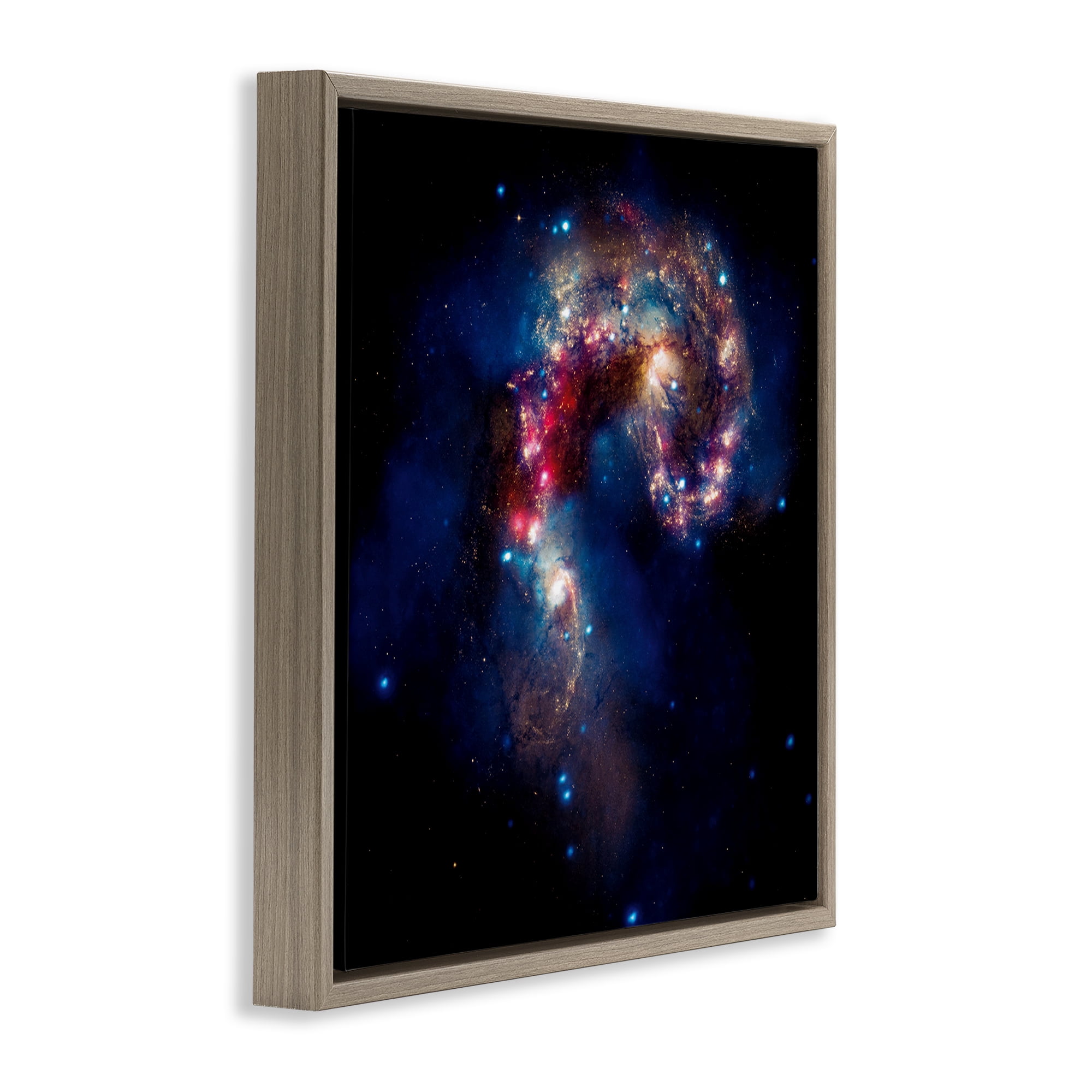 Stupell Industries Vivid Nebula Galaxy Astrology & Stars Photography Brown Floater Framed Canvas Art Print Wall Art, 25 x 25