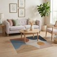 thumbnail image 3 of ODIKA 4'x6' Muted Earth Tones Abstract Design Washable Area Rug Modern Organic Shapes with Minimalist Flair Stain Resistant, Low Pile, Easy Care for Dorm Room, Small Living, 3 of 7