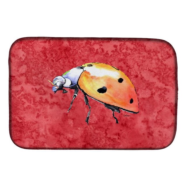 Carolines Treasures 8868DDM Lady Bug on Red Dish Drying Mat