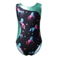 thumbnail image 3 of CHICTRY Kids Girls 2Pcs Gym Sports Yoga Suit Colorful Prints Sleeveless Leotard with Shorts Dance Outfit Dark Night 6, 3 of 7